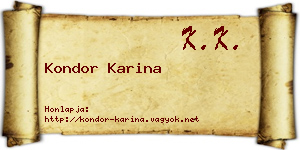 Kondor Karina névjegykártya